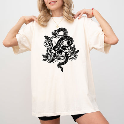 Skull, Roses, Snake, Skeleton, Ghost, Western, Witch, Aesthetic, Meme, Halloween, Costume, Tshirt Comfort Colors T-Shirt
