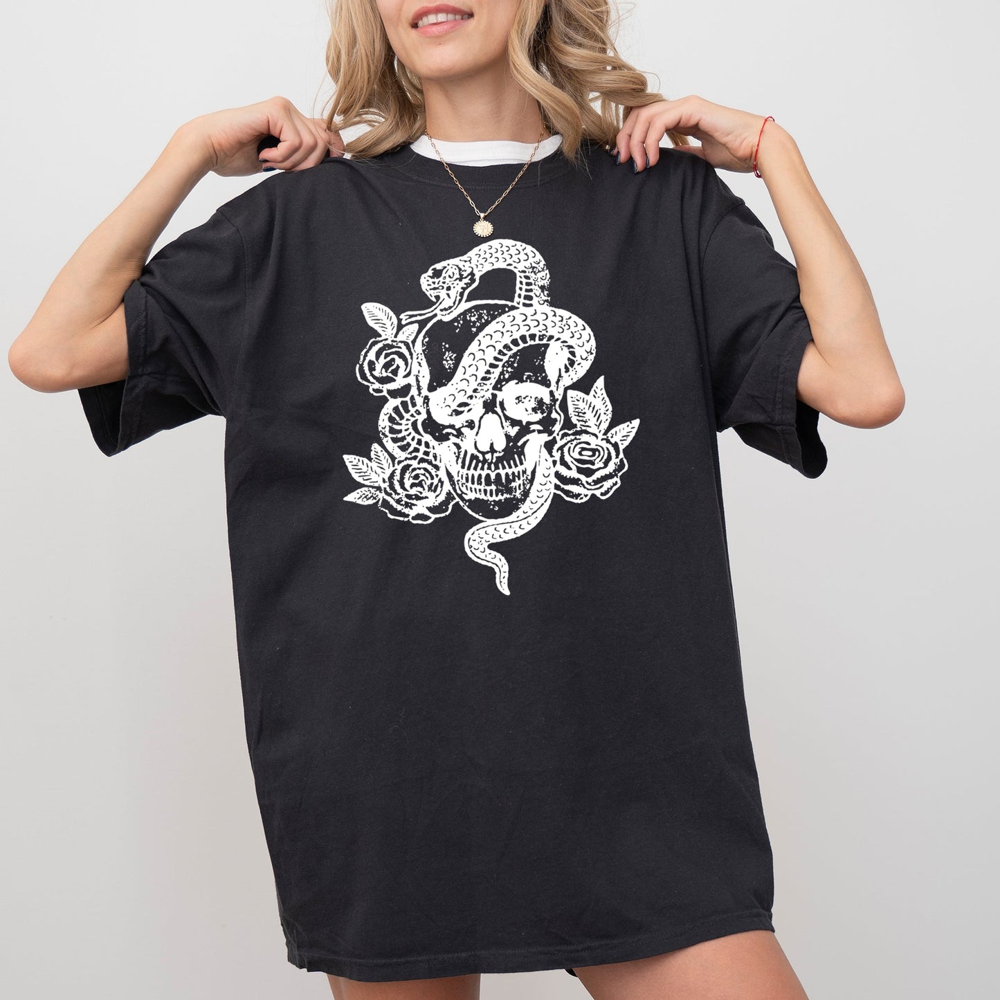 Skull, Roses, Snake, Skeleton, Ghost, Western, Witch, Aesthetic, Meme, Halloween, Costume, Tshirt Comfort Colors T-Shirt