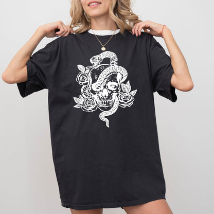 Skull, Roses, Snake, Skeleton, Ghost, Western, Witch, Aesthetic, Meme, Halloween, Costume, Tshirt Comfort Colors T-Shirt