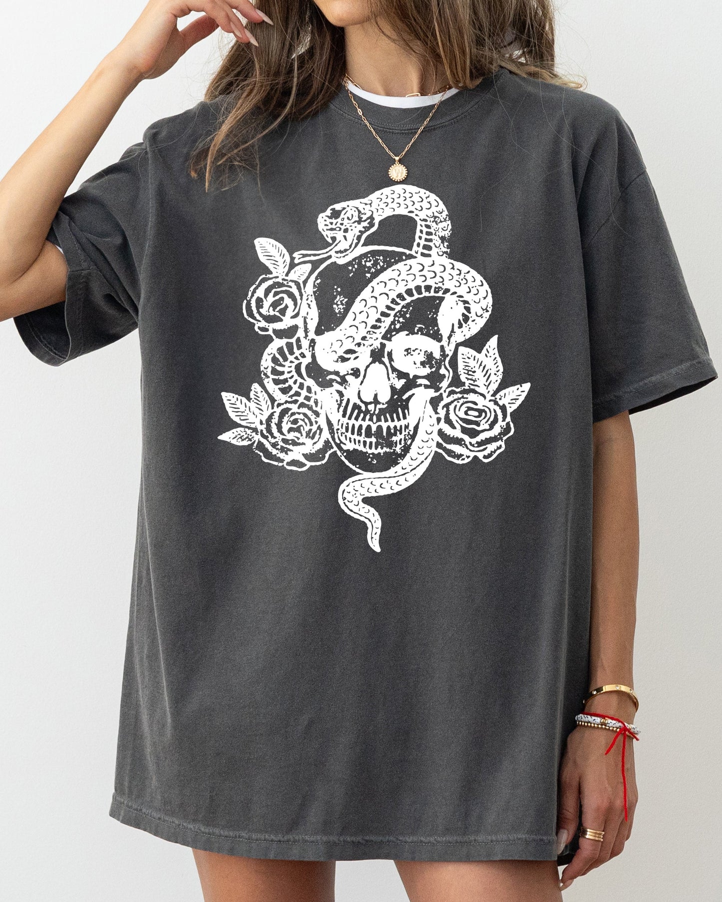 Skull, Roses, Snake, Skeleton, Ghost, Western, Witch, Aesthetic, Meme, Halloween, Costume, Tshirt Comfort Colors T-Shirt