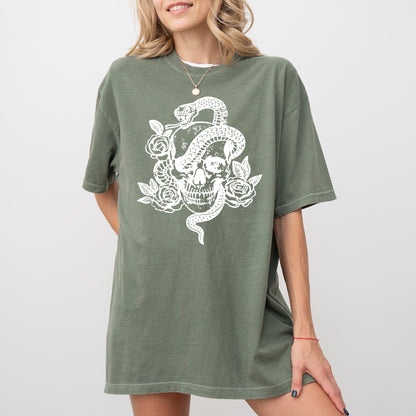 Skull, Roses, Snake, Skeleton, Ghost, Western, Witch, Aesthetic, Meme, Halloween, Costume, Tshirt Comfort Colors T-Shirt