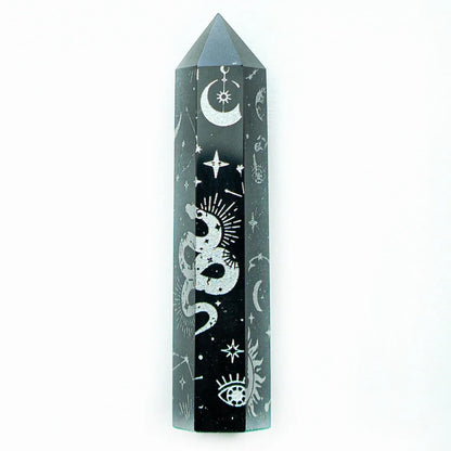 Snake, Sun, Moon, Star Crystal Tower Obelisks