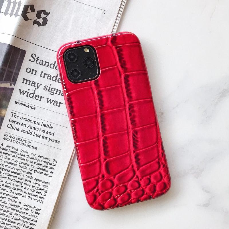 Multicolored Crocodile Texture Soft Silicone Phone Case For iphone 14 Mini 13 Pro Snake Skin Pu Leather Cover Mobile Phone Case Snake Skin Print Pattern Thin Leather Back Cover Protective Case For iPhone