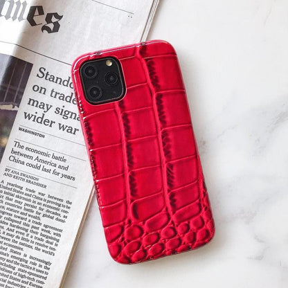 Multicolored Crocodile Texture Soft Silicone Phone Case For iphone 14 Mini 13 Pro Snake Skin Pu Leather Cover Mobile Phone Case Snake Skin Print Pattern Thin Leather Back Cover Protective Case For iPhone