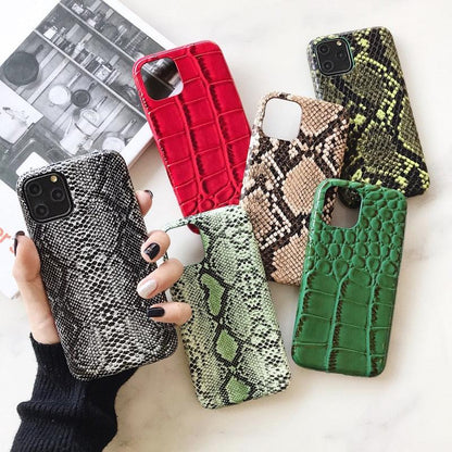 Multicolored Crocodile Texture Soft Silicone Phone Case For iphone 14 Mini 13 Pro Snake Skin Pu Leather Cover Mobile Phone Case Snake Skin Print Pattern Thin Leather Back Cover Protective Case For iPhone