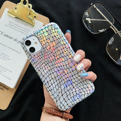 Multicolored Crocodile Texture Soft Silicone Phone Case For iphone 14 Mini 13 Pro Snake Skin Pu Leather Cover Mobile Phone Case Snake Skin Print Pattern Thin Leather Back Cover Protective Case For iPhone